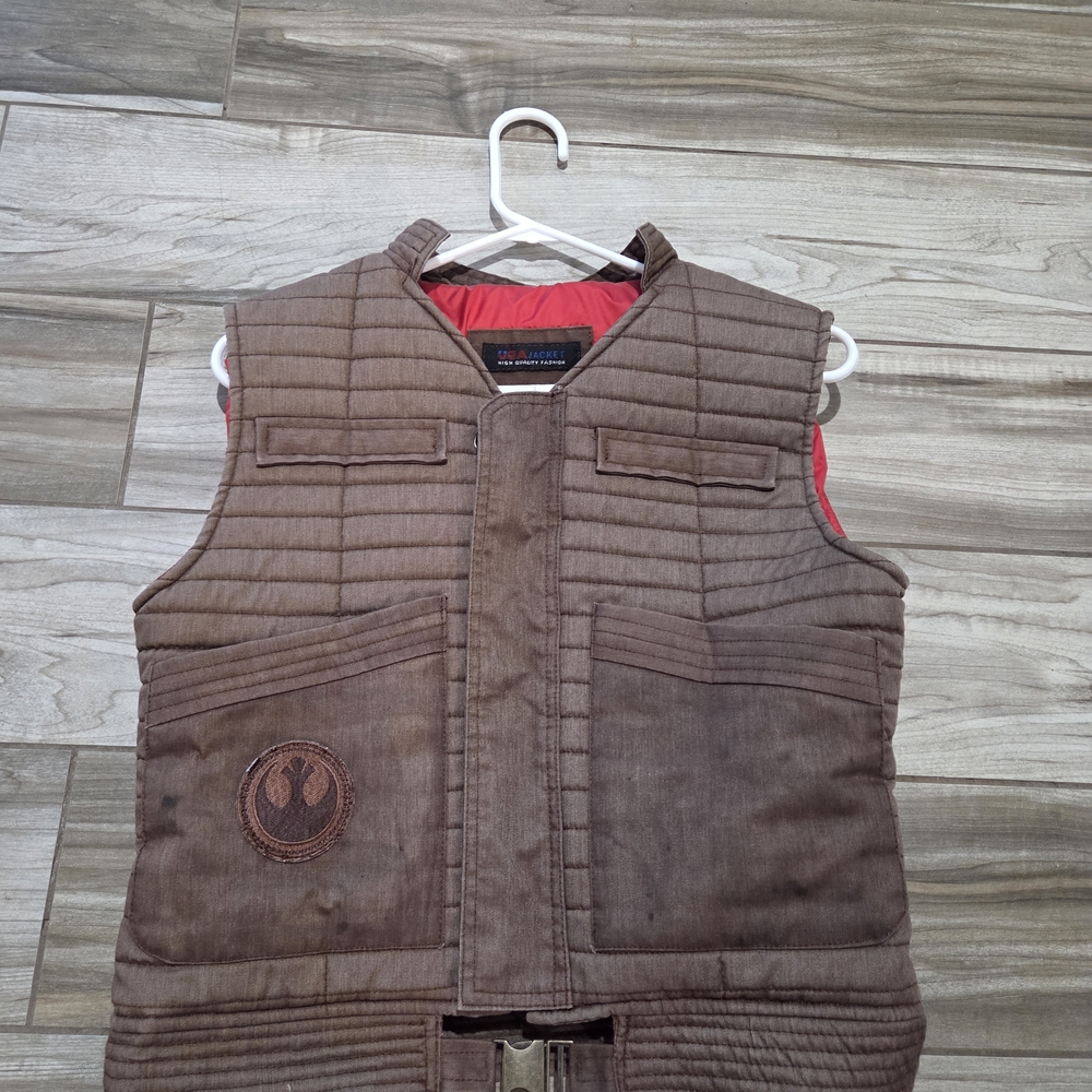 Jyn Erso Brown Quilted Vest with Red Lining Costume